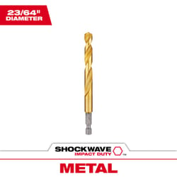 Milwaukee Shockwave 23/64 in. X 4.61 in. L Titanium Red Helix Drill Bit Hex Shank 1 pc