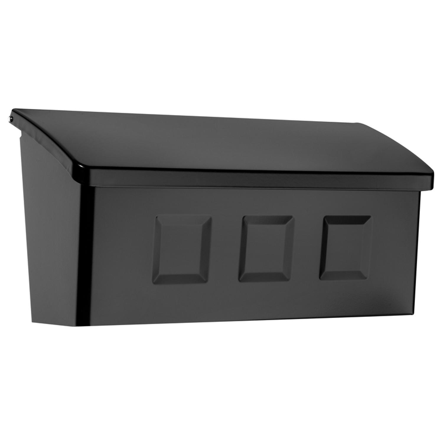 architectural mailboxes wayland contemporary galvanized steel wall mount black mailbox