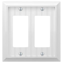 Amerelle Cottage Matte White 2 gang Compressed Composite Decorator Wall Plate 1 pk