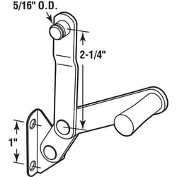 Prime-Line White Steel Right Single-Arm Casement Louver Operator For International Windows