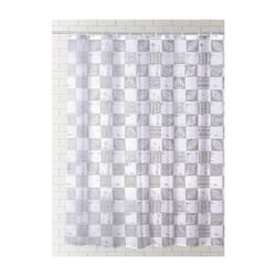 J & M Home Fashions Butterfly 72 in. H X 70 in. W Gray/White Shower Curtain PVC