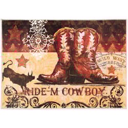 Olivia's Home 22 in. W X 32 in. L Multi-Color Ride'm Cowboy Polyester Accent Rug