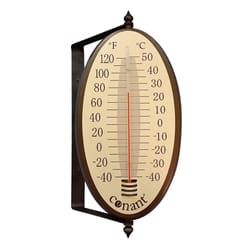 Conant Oval Thermometer Aluminum Brown
