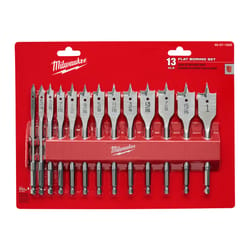 Milwaukee High Carbon Steel Flat Boring Bit Set 13 pc