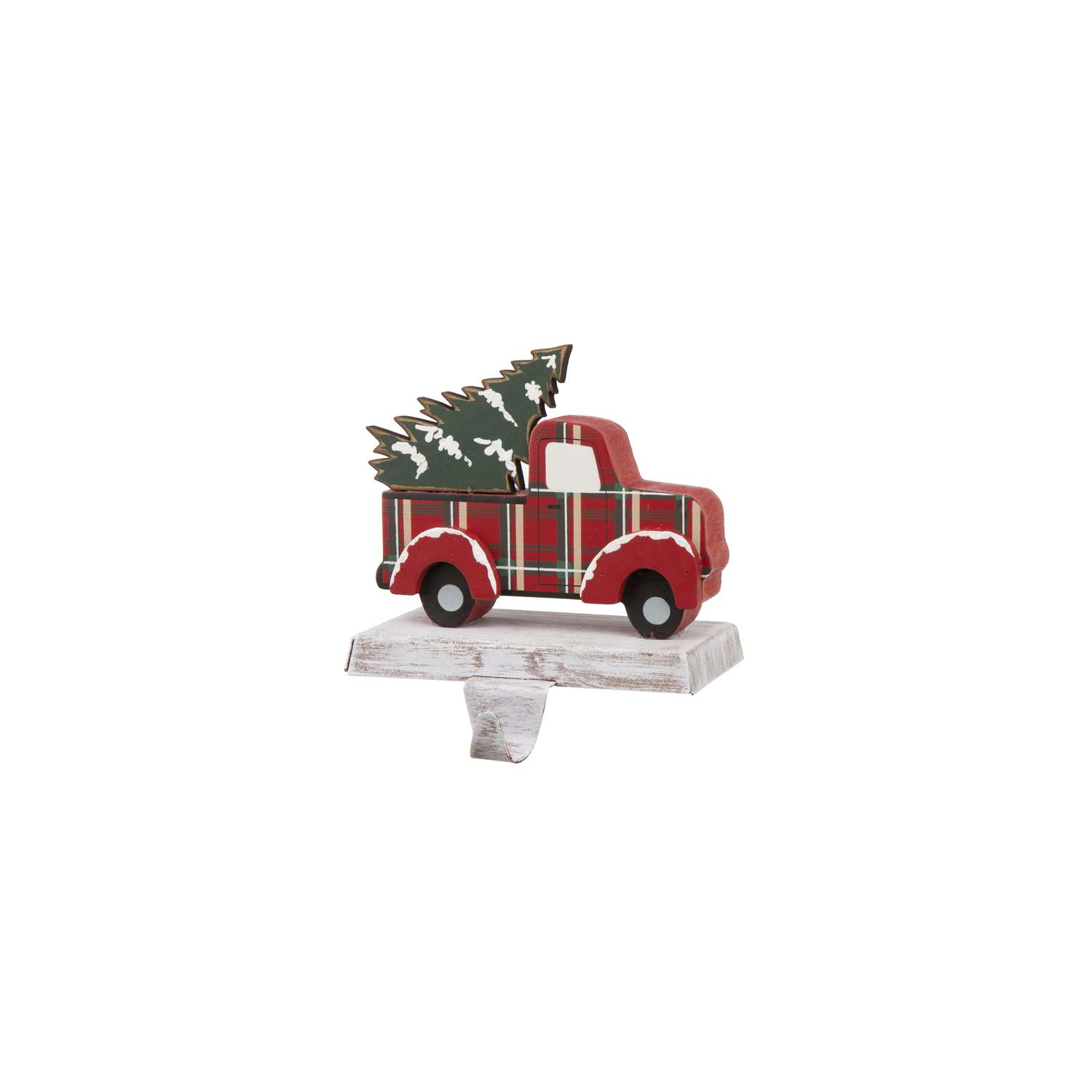 Glitzhome Multicolored Red Truck Stocking Holder Indoor Christmas Decor