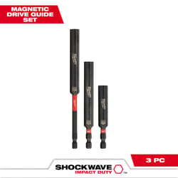 Milwaukee Shockwave 6 in. Alloy Steel Impact Magnetic Drive Guide Set 1/4 in. Hex Shank 3 pc