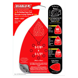 Diablo 5-1/2 in. L X 3-7/8 in. W Assorted Grit Aluminum Oxide Mouse Sandpaper 5 pk