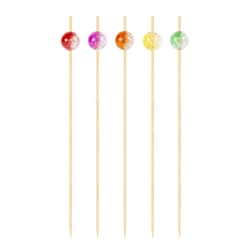 OGGI Assorted Bamboo Translucent Balls Cocktail Picks