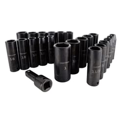 Craftsman 1/2 in. drive Metric and SAE 6 Point Deep Impact Socket Set 23 pc