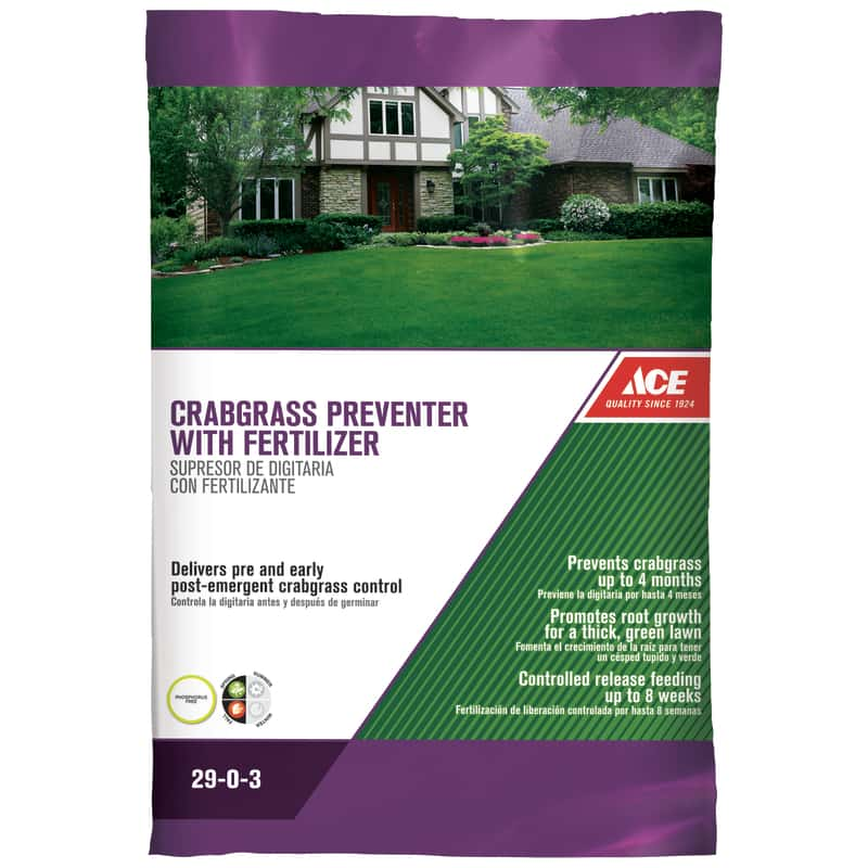 Ace Crabgrass Preventer Lawn Fertilizer For All Grasses 5000 sq. ft ...