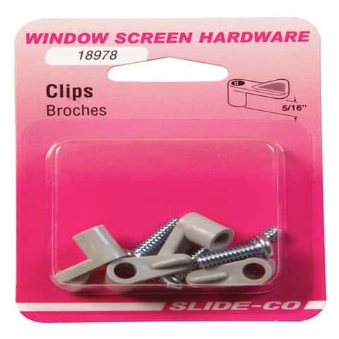 Prime-Line Gray Plastic Screen Clip For 5/16 inch 4 pk - Ace Hardware