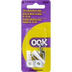 HILLMAN OOK Silver Mirror Holder Clip 20 lb 4 pk