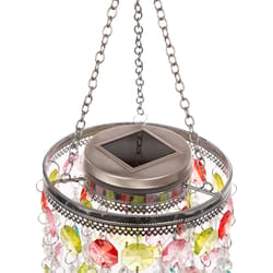 Glitzhome 18.75 in. H X 5.5 in. W X 5.5 in. L Multicolored Acrylic/Iron Solar Lighted Hanging Decor