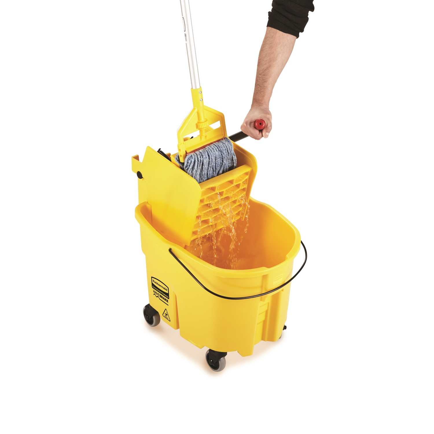 Rubbermaid Commercial WaveBrake 2.0 35 qt. Mop Bucket Yellow Ace Hardware