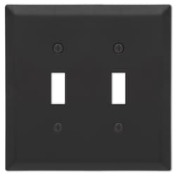 Amerelle Century Matte Black 2 gang Stamped Steel Toggle Wall Plate 1 pk