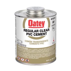 Oatey Clear Cement For PVC 32 oz