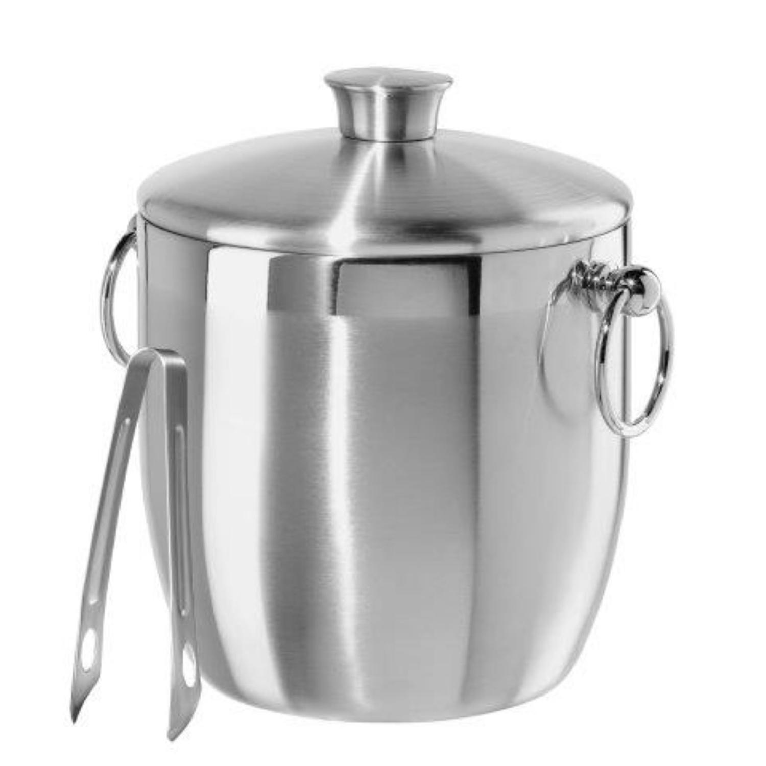 OGGI 3 qt Silver Stainless Steel Ice Bucket with Lid Sansujyuku sansujyuku.com