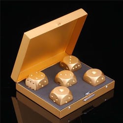 Mad Man Dice Game Set Gold Brushed