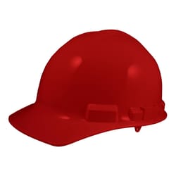 General Electric 4-Point Ratchet Cap Style Hard Hat Red