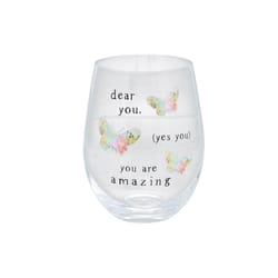 Pavilion Celebrating You 18 oz Clear Glass Stemless Wine Glass