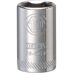 DeWalt 10 mm X 1/4 in. drive Metric 6 Point Socket 1 pc