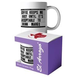 El Arroyo 16 oz Fluent in silence White BPA Free Mug