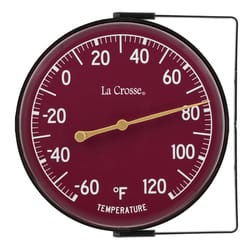 La Crosse Technology Dial Thermometer Plastic Red 5 in.