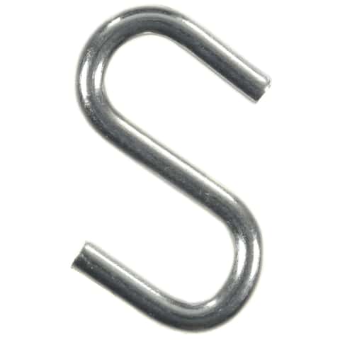 Ace Small Zinc-Plated Silver Steel 0.75 in. L S-Hook 15 lb 8 pk - Ace  Hardware