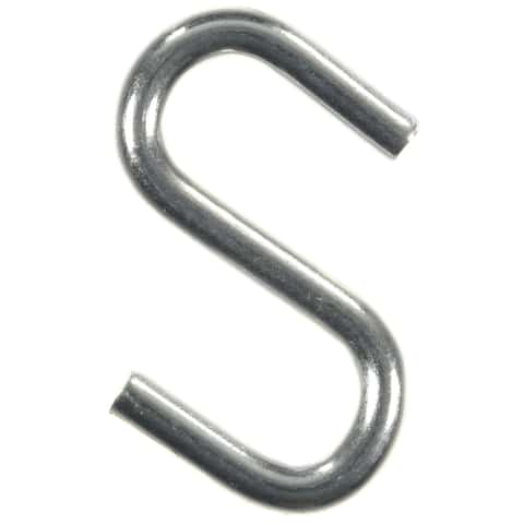 Ace Small Zinc-Plated Silver Steel 0.75 in. L S-Hook 15 lb 8 pk