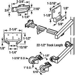 Prime-Line 22 in. L Plastic Center Guide Drawer Guide Roller Assembly 1 pk