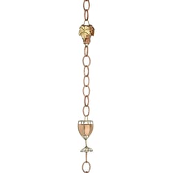 Good Directions Wine Glasses Rain Chain Bracket 3.25 in. W X 102 in. L