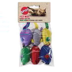 Spot Assorted Fabric Felt Mice Catnip Mouse Cat Toy 6 in. 6 pk
