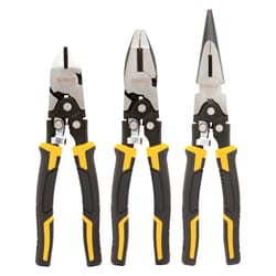 DeWalt 3 pc Chrome Vanadium Steel Pliers Set Assorted in. L