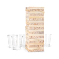 True Multicolored Glass/Wood Shot Glass Set