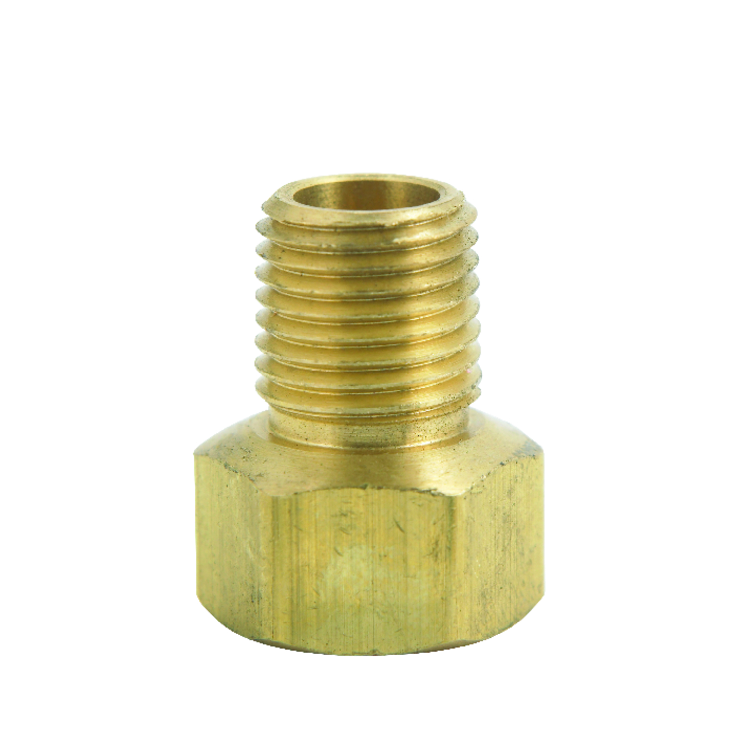 JMF 3/8 in. Flare x 1/4 in. Dia. Male Brass Inverted Flare Adapter ...