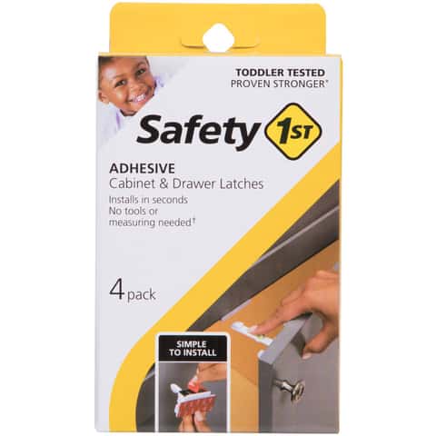 Safety 1st White Plastic Cabinet Catches 4 pk Safety 1st White Plastic Cabinet Catches 4 pk