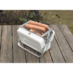 Kikkerland 3 in. Charcoal Portable Grill White