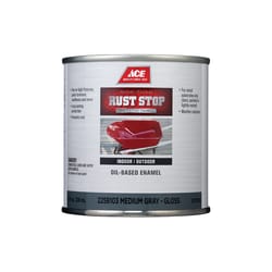 Ace Rust Stop Indoor/Outdoor Gloss Medium Gray Oil-Based Enamel Rust Preventative Paint 1/2 pt