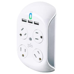 360 Electrical 4 outlets Surge Protector Wall Tap White 918 J