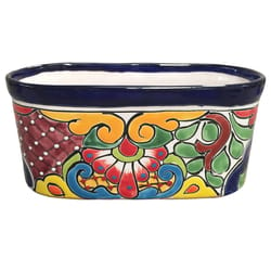 Avera Products Talavera 4 in. H X 9.5 in. W X 9.5 in. D Ceramic Talavera Planter Assorted