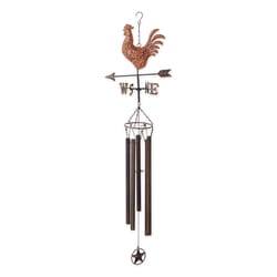 Zingz Copper Vein Iron 45 in. Weathervane Rooster Wind Chime