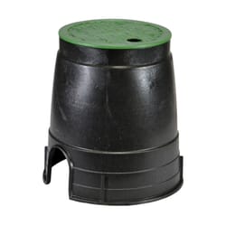 NDS 8.5 in. W X 8.5 in. H Round Valve Box with Overlapping Cover Black/Green