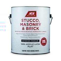 Ace  Flat  High-Hiding White  Acrylic Latex  Stucco, Masonry and Brick Paint  1 gal. 