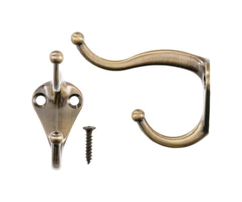 Screw-in Ball End Single Antique Brass Robe Hook