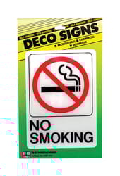 Hy-Ko Deco English White Informational Sign 7 in. H X 5 in. W