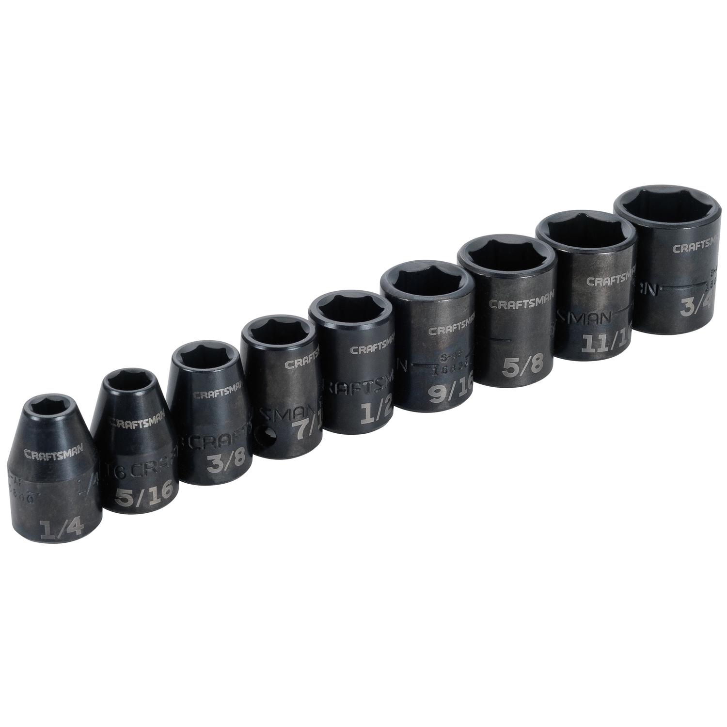 Craftsman 3/8 and 1/2 in. drive SAE Socket Set 9 pc Sansujyuku sansujyuku.com