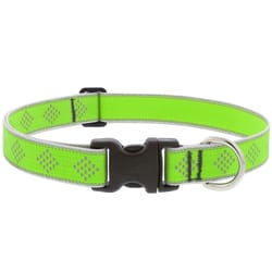 Lupine Pet Reflective Green Diamond Nylon Dog Adjustable Collar