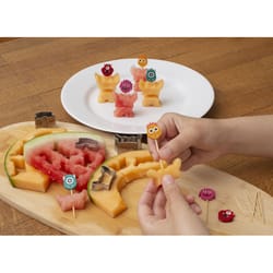 Kikkerland Multicolored Wood/Metal Monster Fruit Picks