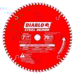 Diablo Steel Demon 7-1/4 in. D X 5/8 in. TiCo Hi-Density Carbide Ferrous Metal Saw Blade 70 teeth 1