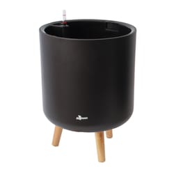 Algreen Products Modena 16.5 in. H X 12.5 in. D Plastic Planter with Stand Matte Mocha